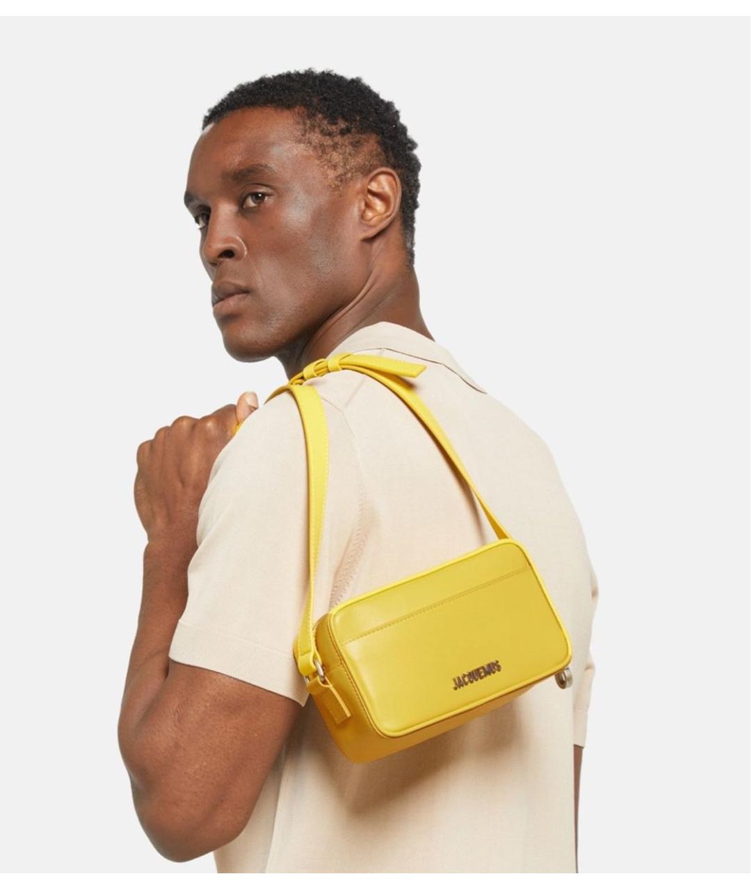 JACQUEMUS Желтая кожаная сумка на плечо, фото 4