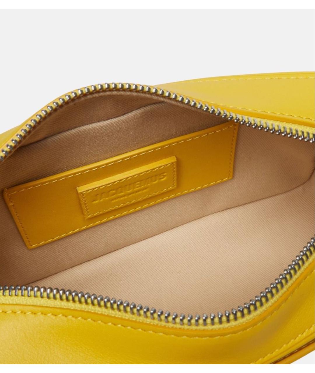 JACQUEMUS Желтая кожаная сумка на плечо, фото 3