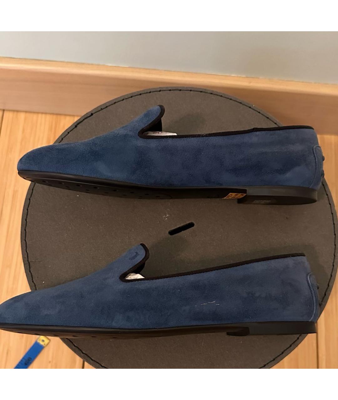 TOD'S Синие замшевые мокасины, фото 3