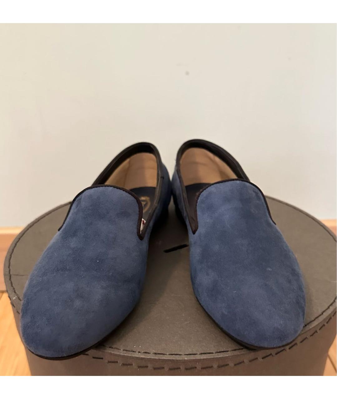 TOD'S Синие замшевые мокасины, фото 2