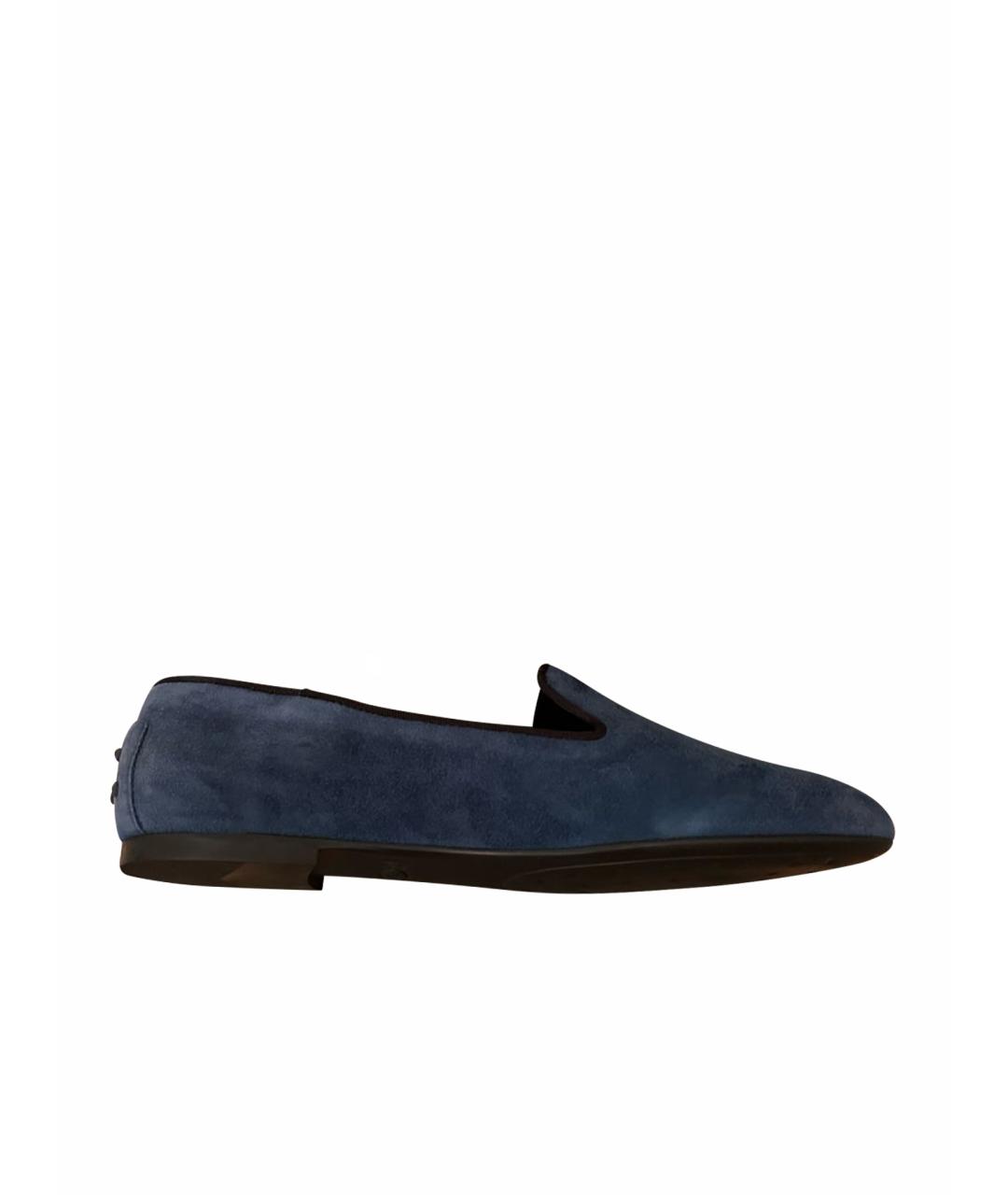 TOD'S Синие замшевые мокасины, фото 1