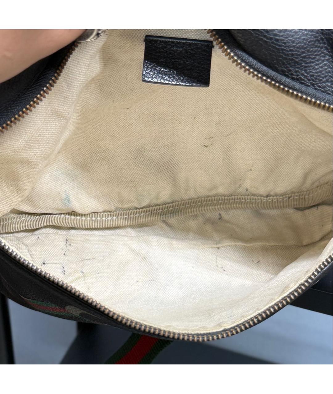 GUCCI Черная кожаная поясная сумка, фото 4