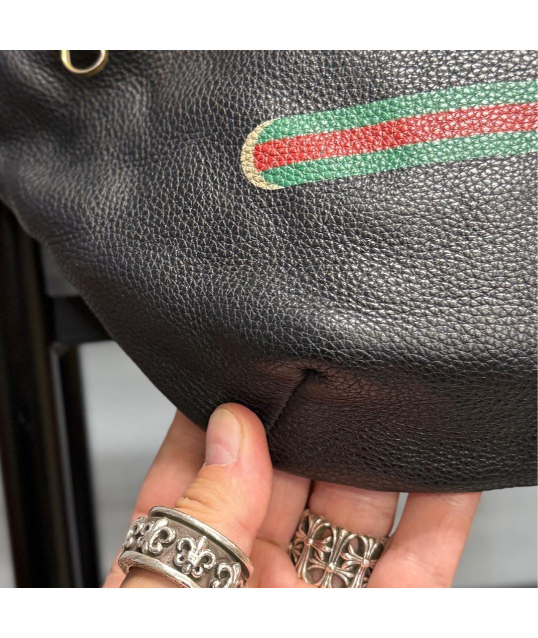 GUCCI Черная кожаная поясная сумка, фото 5