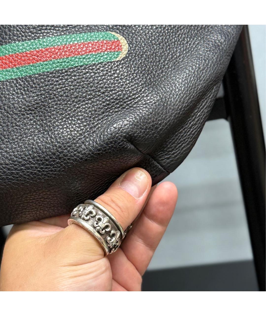 GUCCI Черная кожаная поясная сумка, фото 6