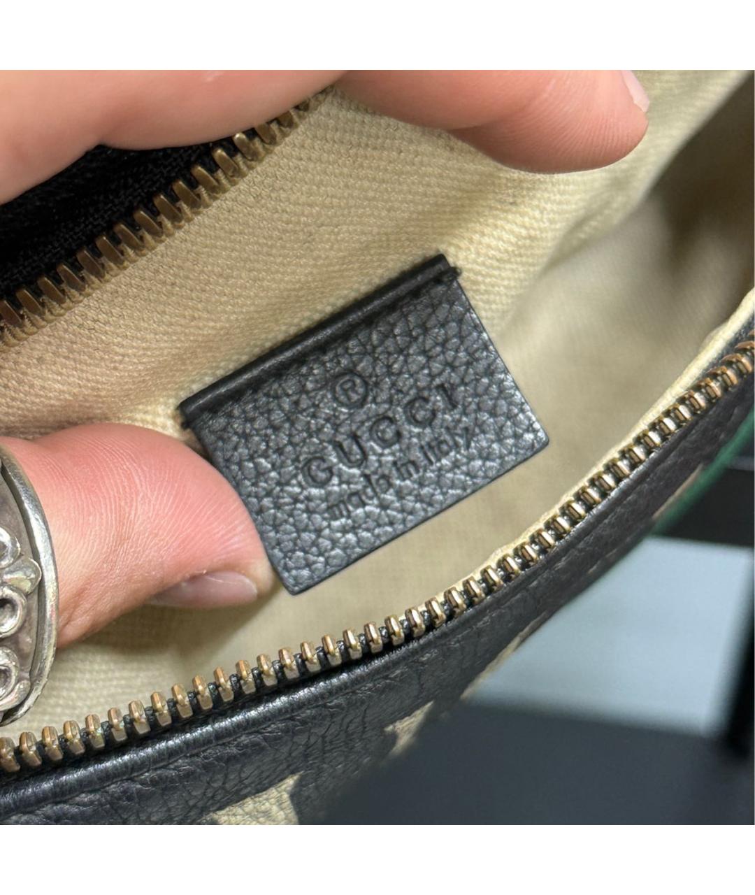 GUCCI Черная кожаная поясная сумка, фото 7