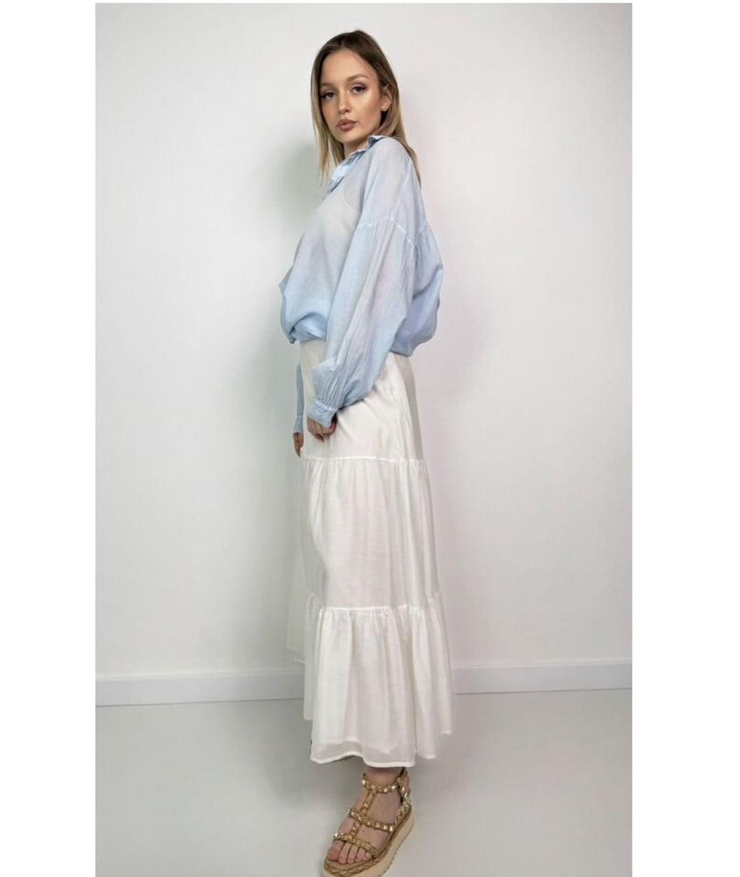 MAX MARA Белая хлопковая юбка миди, фото 7