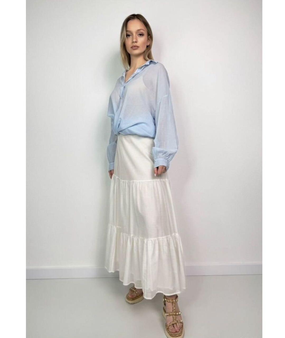MAX MARA Белая хлопковая юбка миди, фото 8