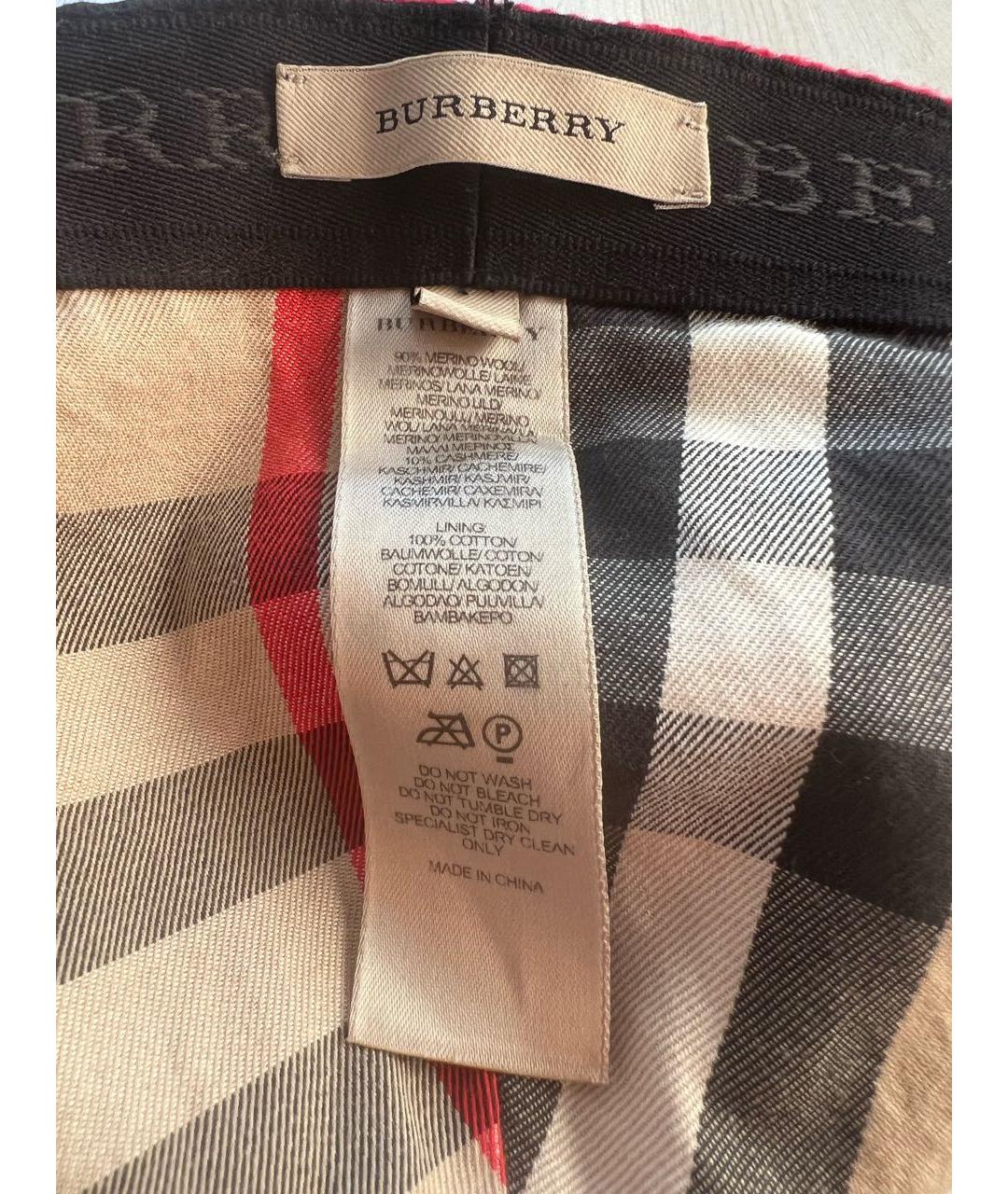 BURBERRY Красная шерстяная кепка, фото 6