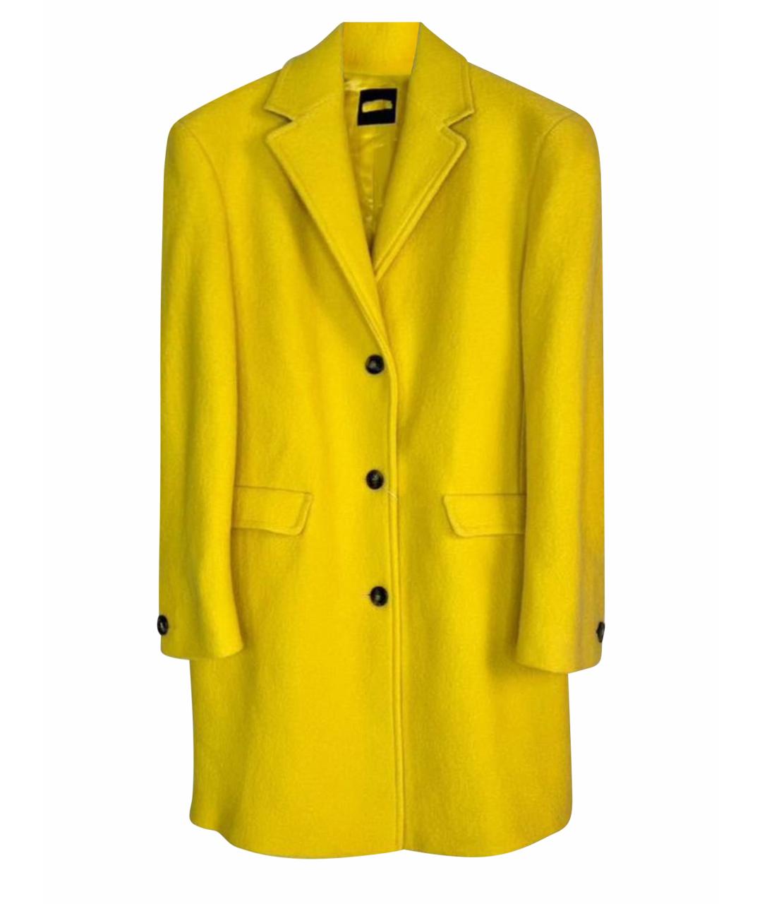 MAX MARA Желтое шерстяное пальто, фото 1