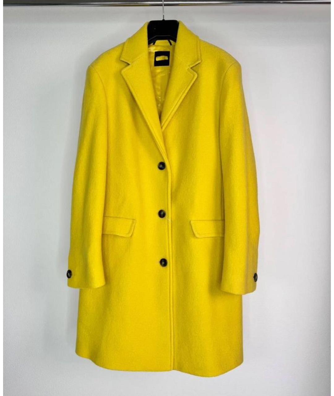MAX MARA Желтое шерстяное пальто, фото 9