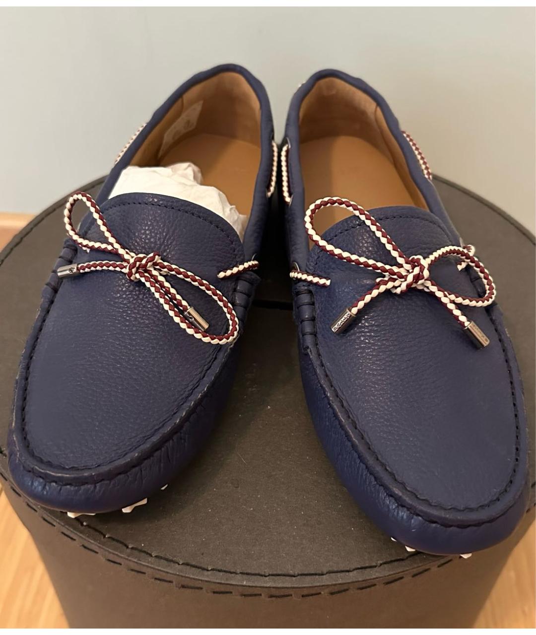 BALLY Синие кожаные мокасины, фото 2