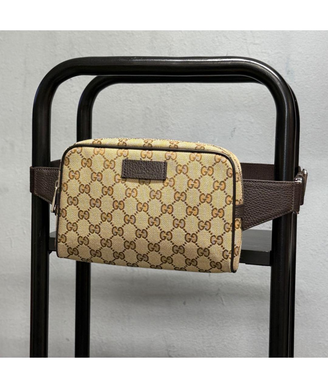 GUCCI Бежевая хлопковая поясная сумка, фото 2