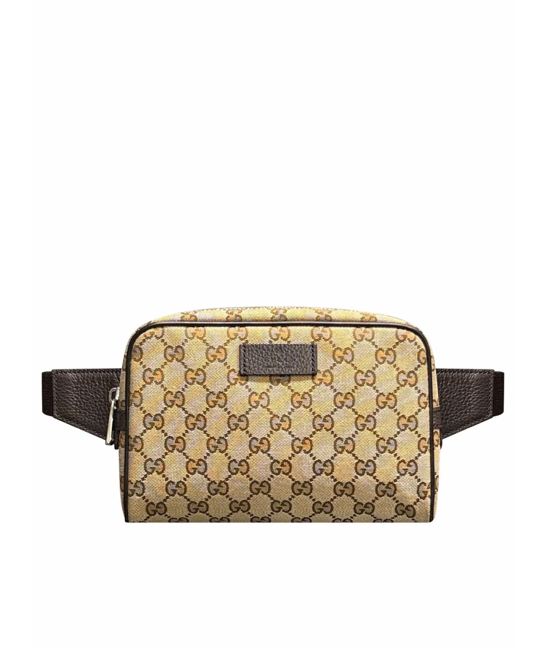 GUCCI Бежевая хлопковая поясная сумка, фото 1