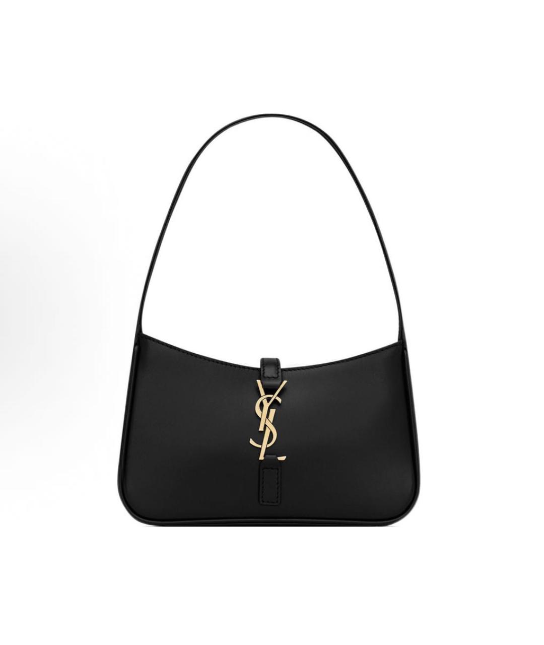 SAINT LAURENT Черная кожаная сумка с короткими ручками, фото 7