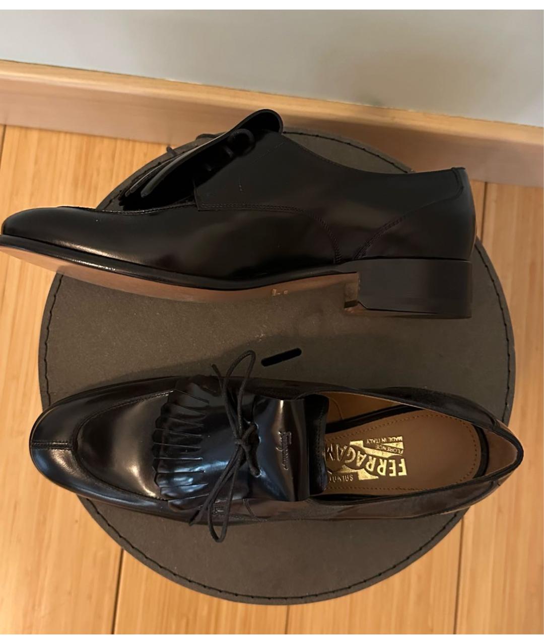 FERRAGAMO Черные ботинки из лакированной кожи, фото 3