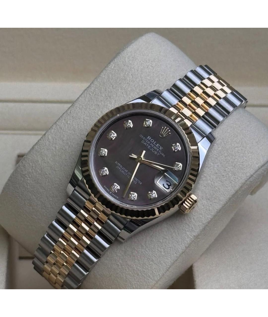 ROLEX Серые часы из желтого золота, фото 6
