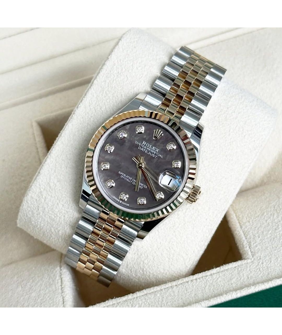 ROLEX Серые часы из желтого золота, фото 2