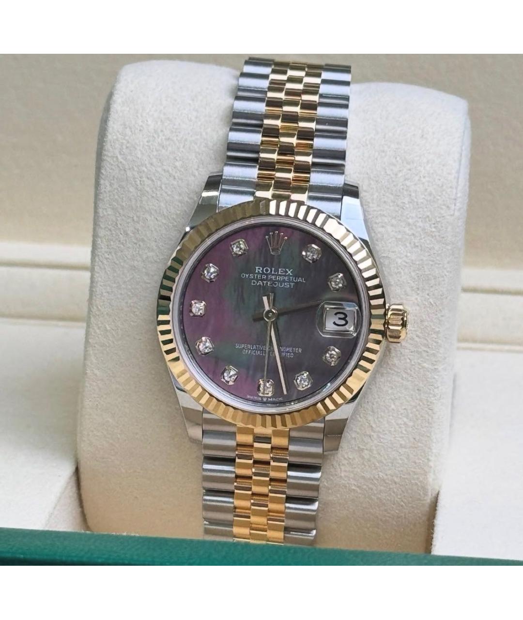 ROLEX Серые часы из желтого золота, фото 3