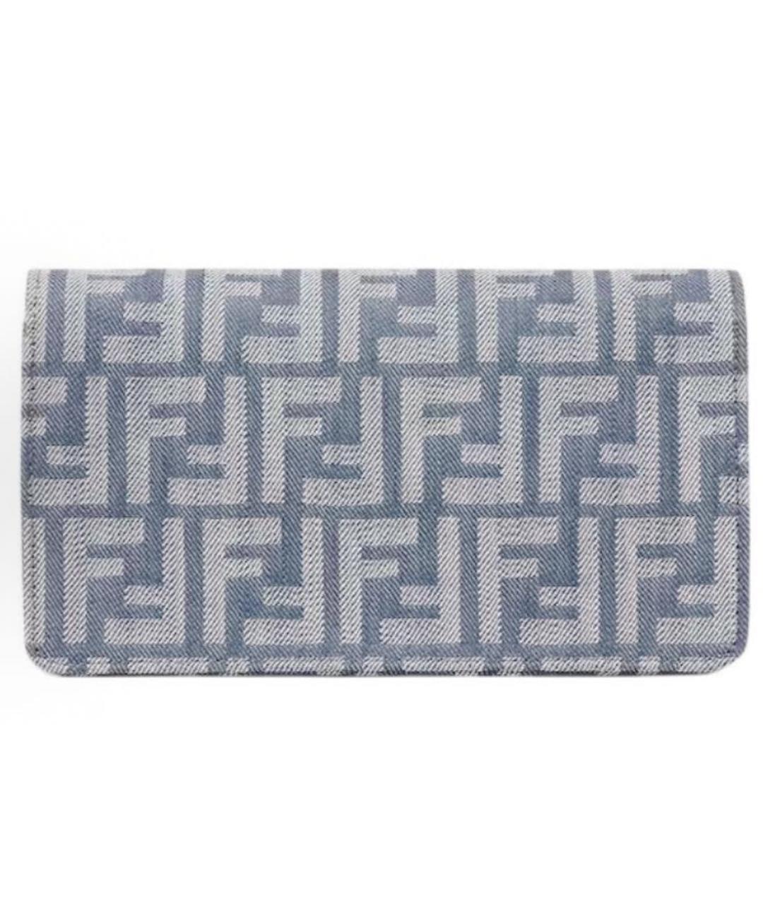 FENDI Голубая деним сумка с короткими ручками, фото 3
