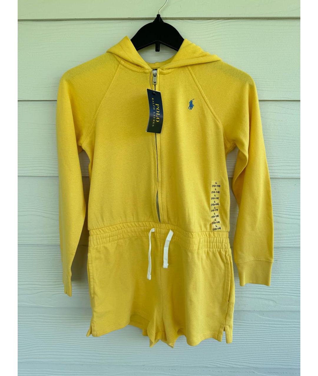 POLO RALPH LAUREN Желтый хлопковый комбинезон, фото 8