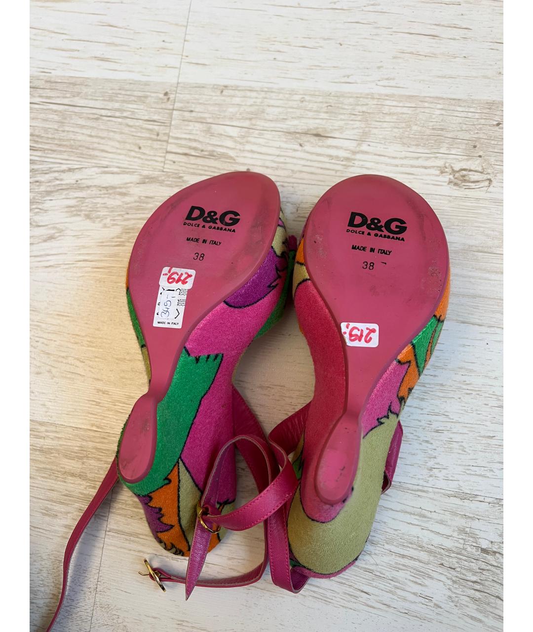 DOLCE&GABBANA Бархатные босоножки, фото 4