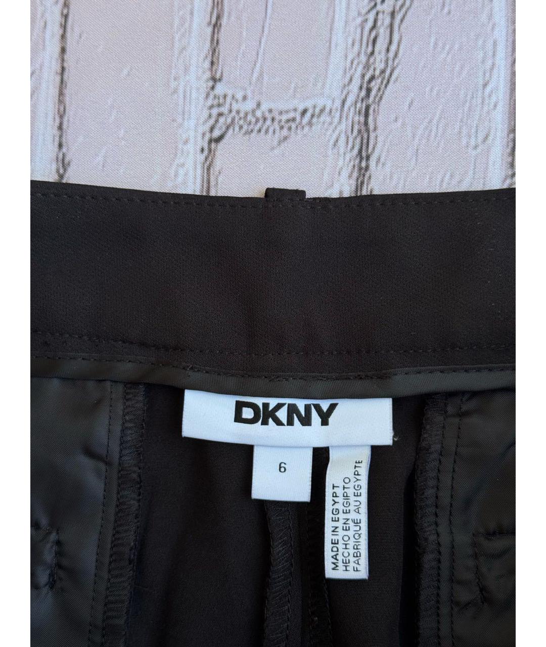 DKNY Черные полиэстеровые брюки широкие, фото 5