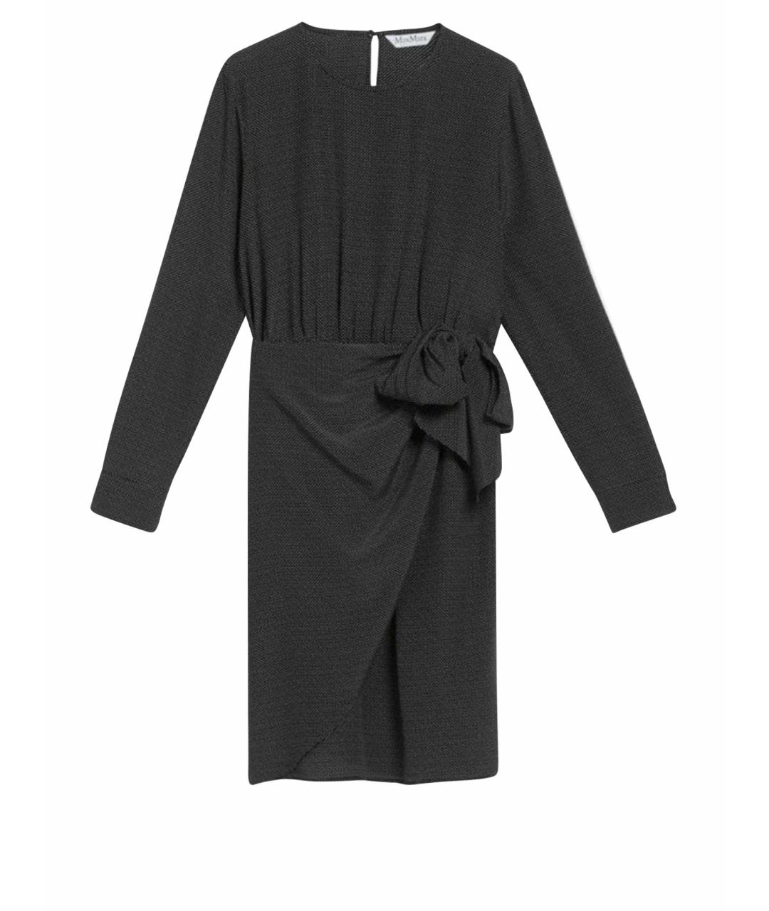 MAX MARA Черное шелковое повседневное платье, фото 1