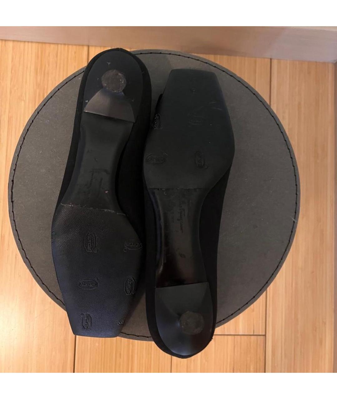 FERRAGAMO Черные текстильные туфли, фото 4