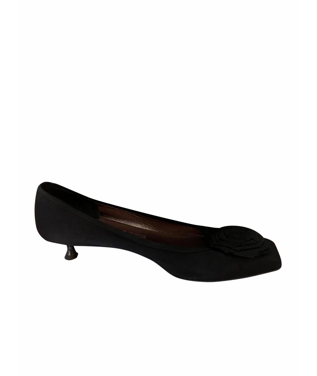 FERRAGAMO Черные текстильные туфли, фото 1