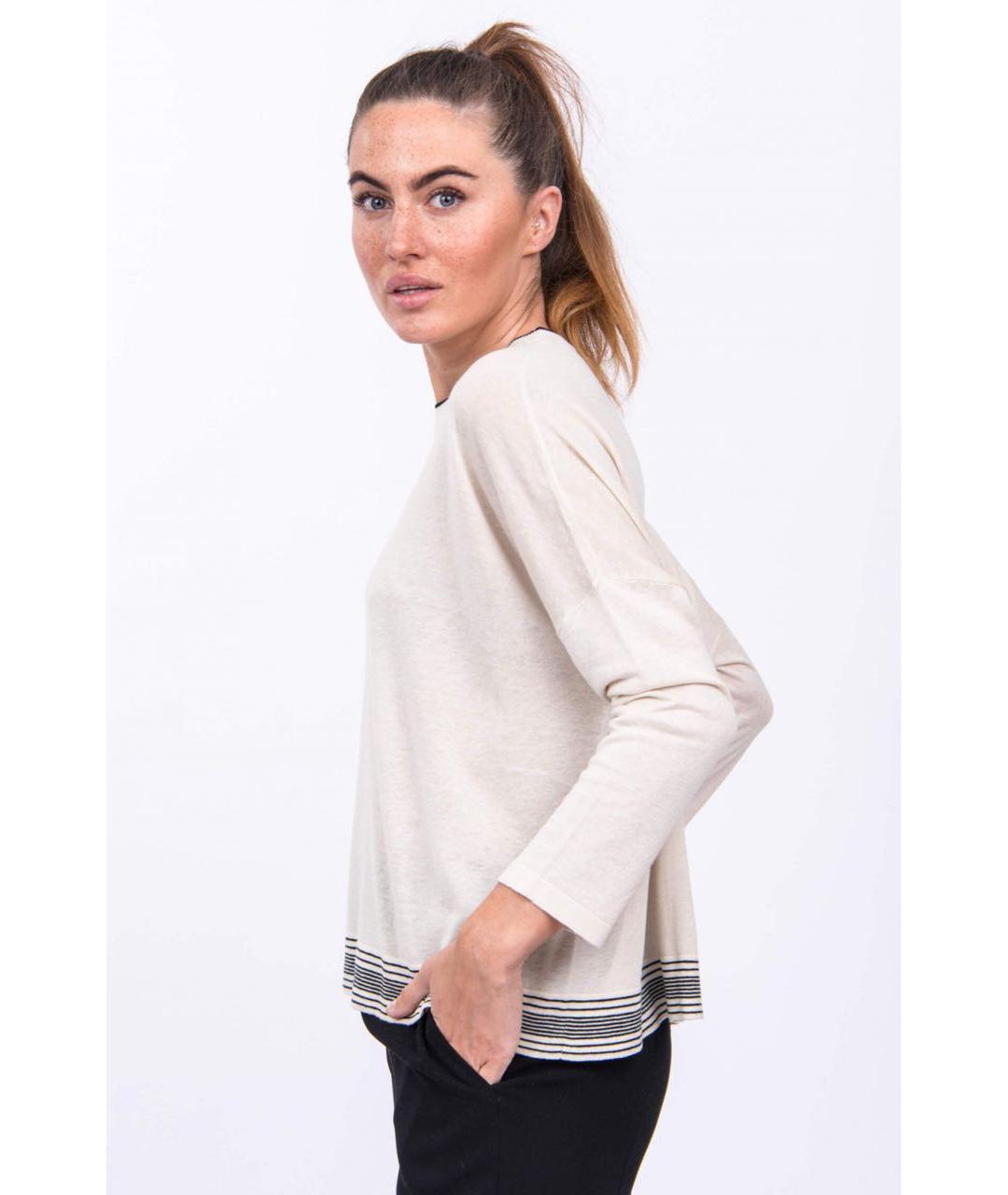 WEEKEND MAX MARA Бежевый льняной джемпер / свитер, фото 5