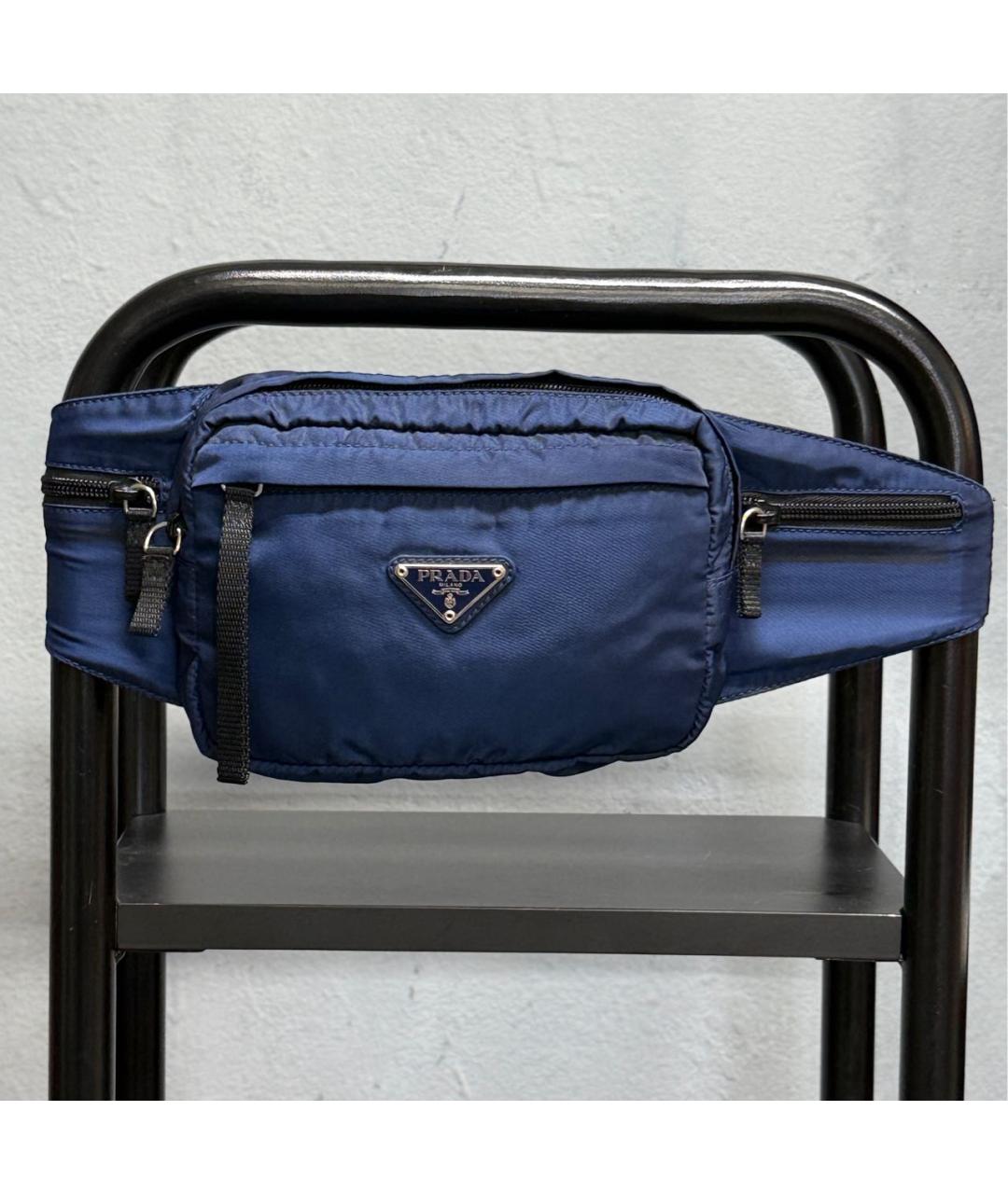 PRADA Темно-синяя поясная сумка, фото 9