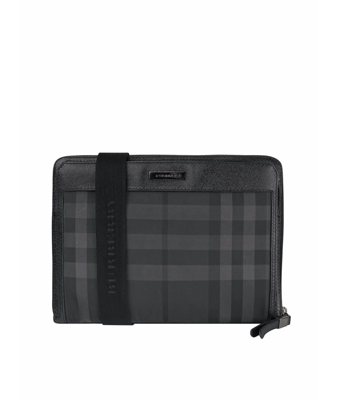 BURBERRY Антрацитовая синтетическая сумка на плечо, фото 1