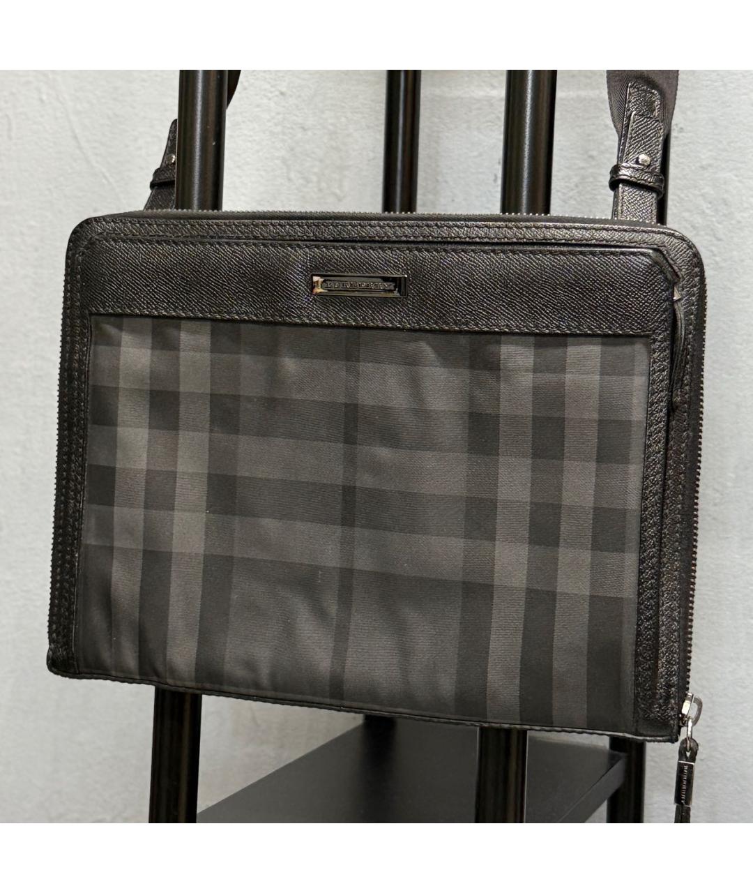 BURBERRY Антрацитовая синтетическая сумка на плечо, фото 4