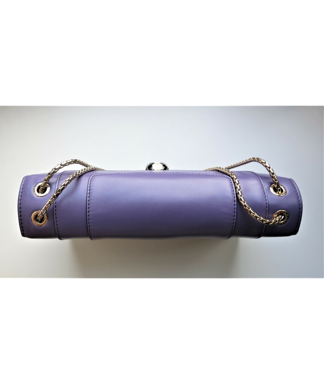 BVLGARI Фиолетовая кожаная сумка тоут, фото 4