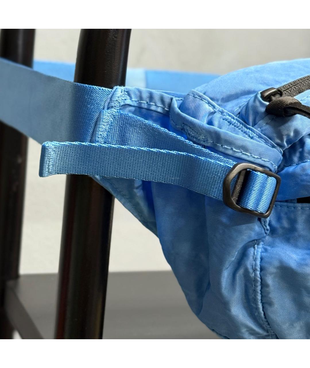 CP COMPANY Голубая синтетическая поясная сумка, фото 8
