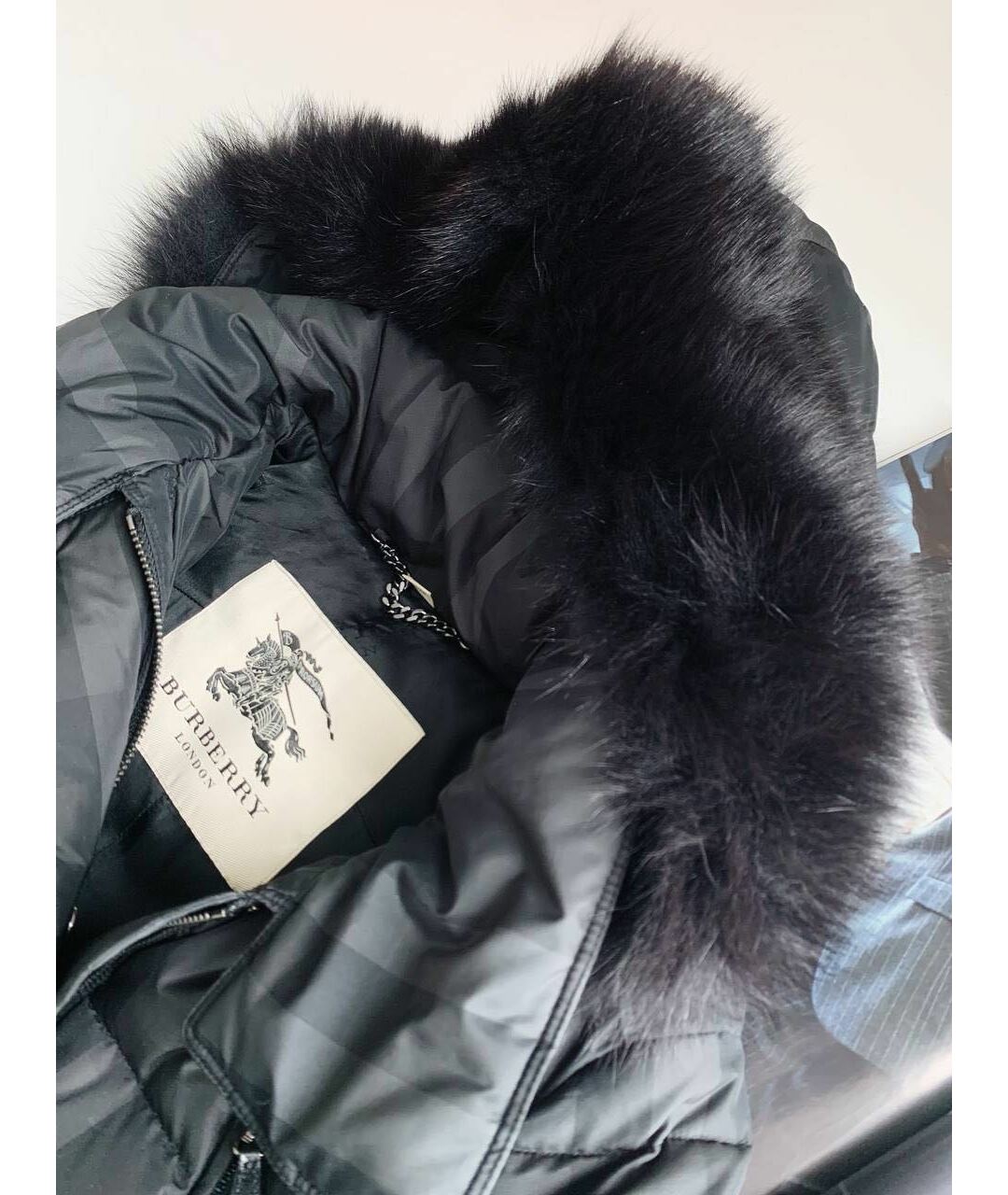 BURBERRY LONDON Черная полиэстеровая куртка, фото 7