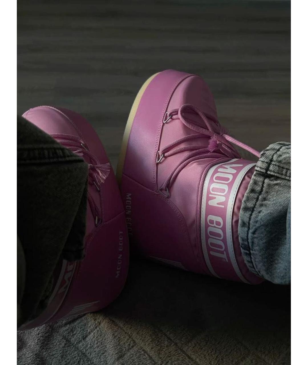 MOON BOOT Розовые сапоги, фото 4