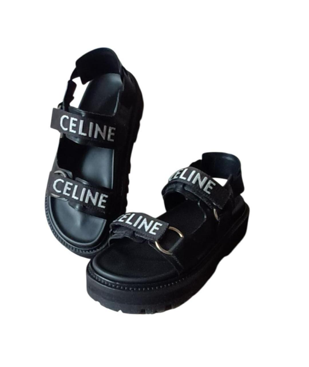 CELINE Черные босоножки, фото 7