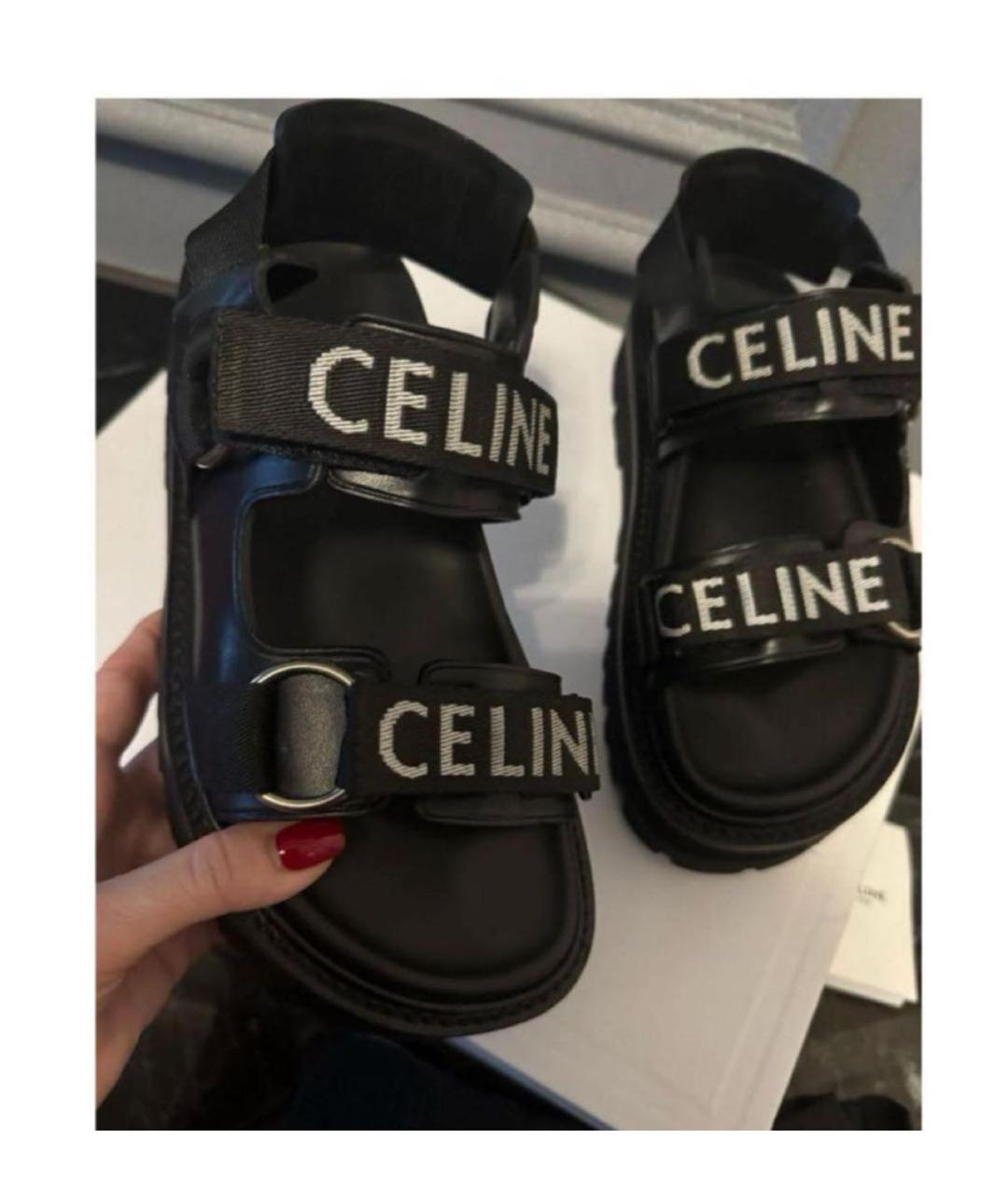 CELINE Черные босоножки, фото 4