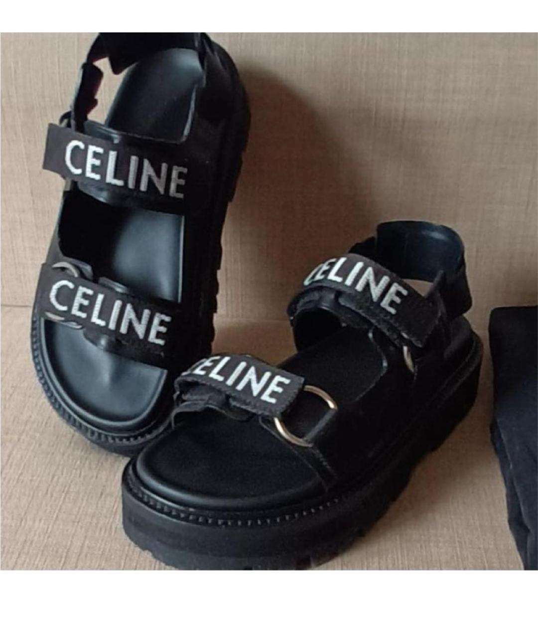 CELINE Черные босоножки, фото 5