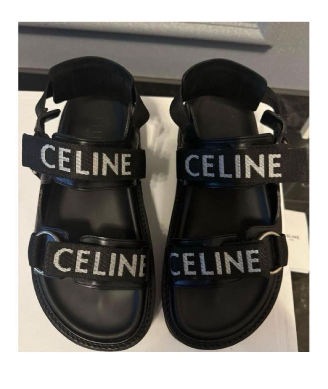 CELINE Черные босоножки, фото 6