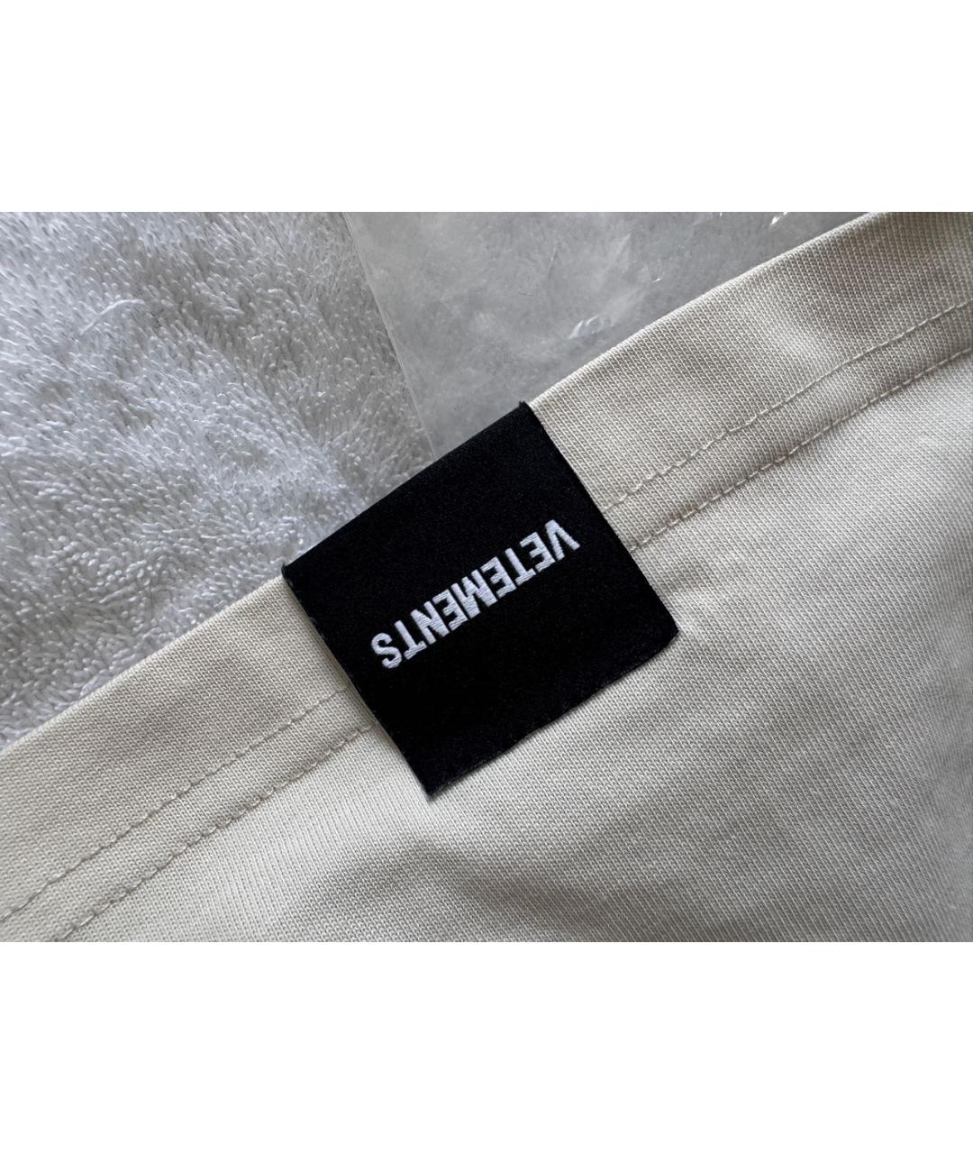 VETEMENTS Бежевая хлопковая футболка, фото 6