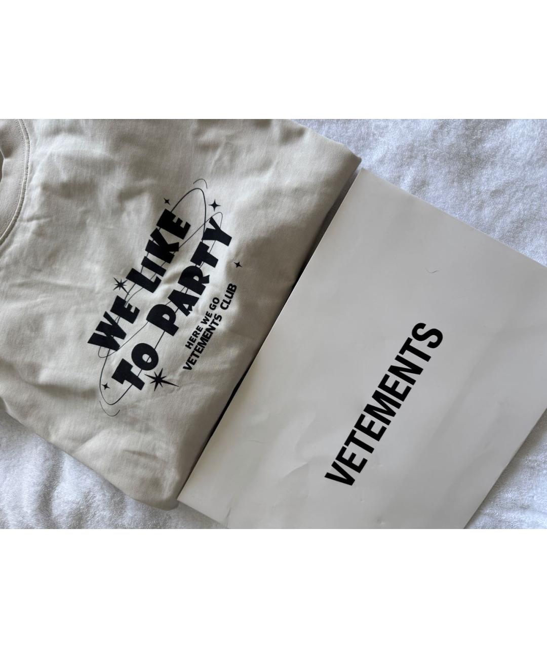 VETEMENTS Бежевая хлопковая футболка, фото 7