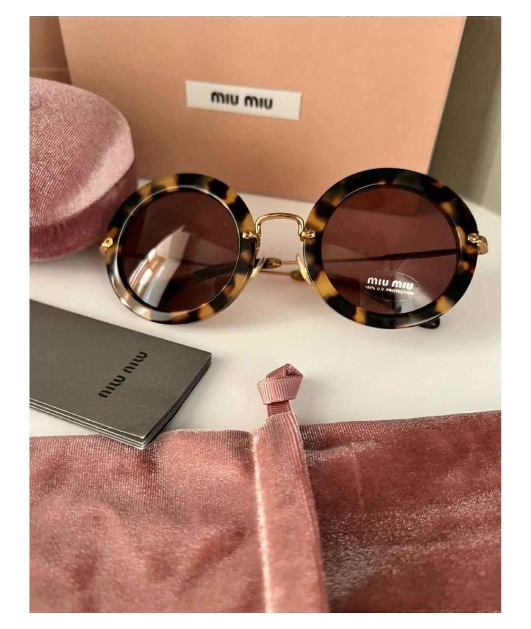 MIU MIU Коричневые солнцезащитные очки, фото 2