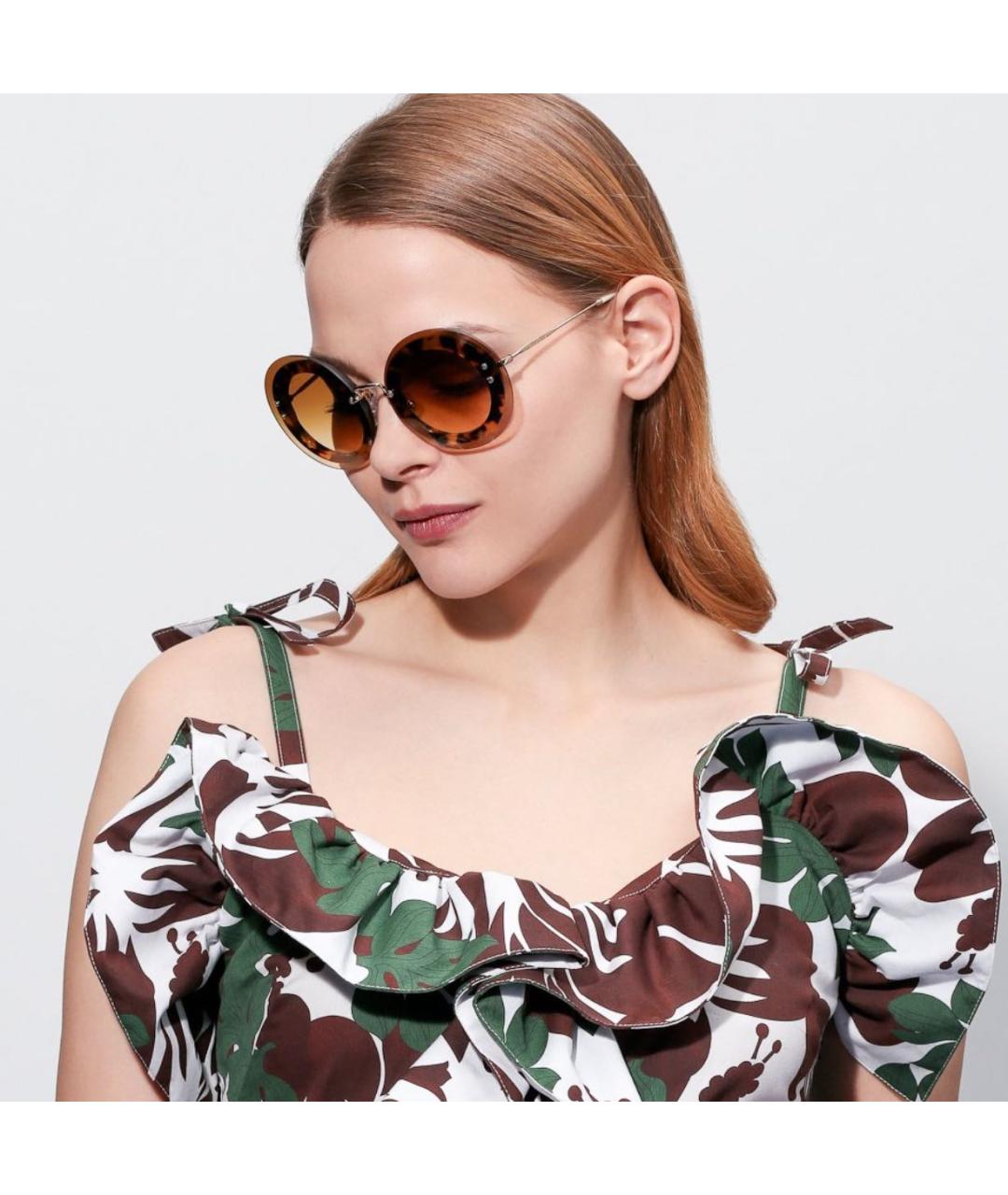 MIU MIU Коричневые солнцезащитные очки, фото 7