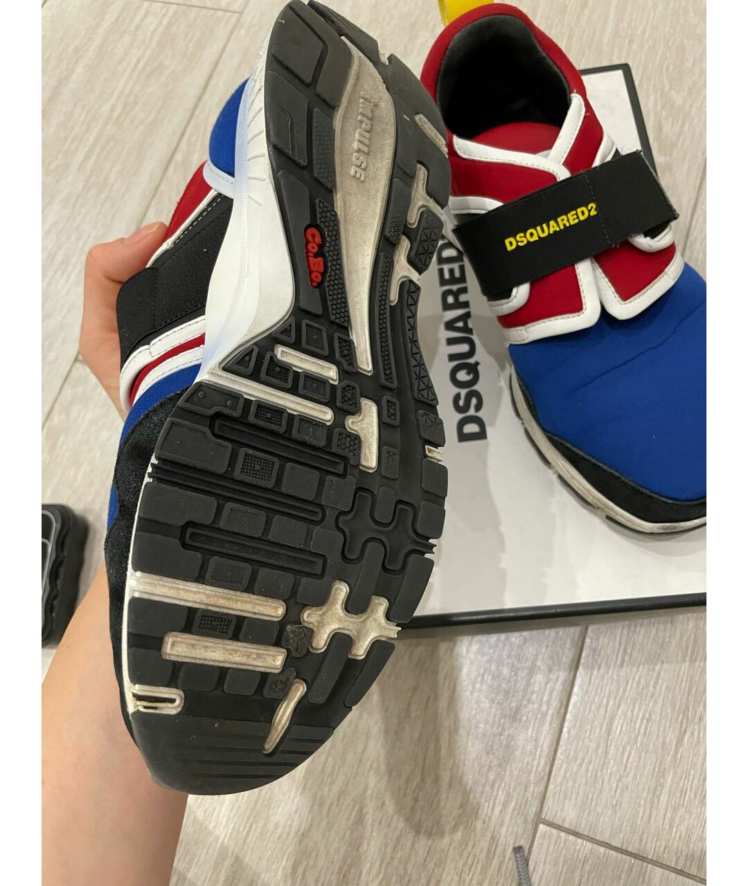 DSQUARED2 Синие текстильные кроссовки, фото 2
