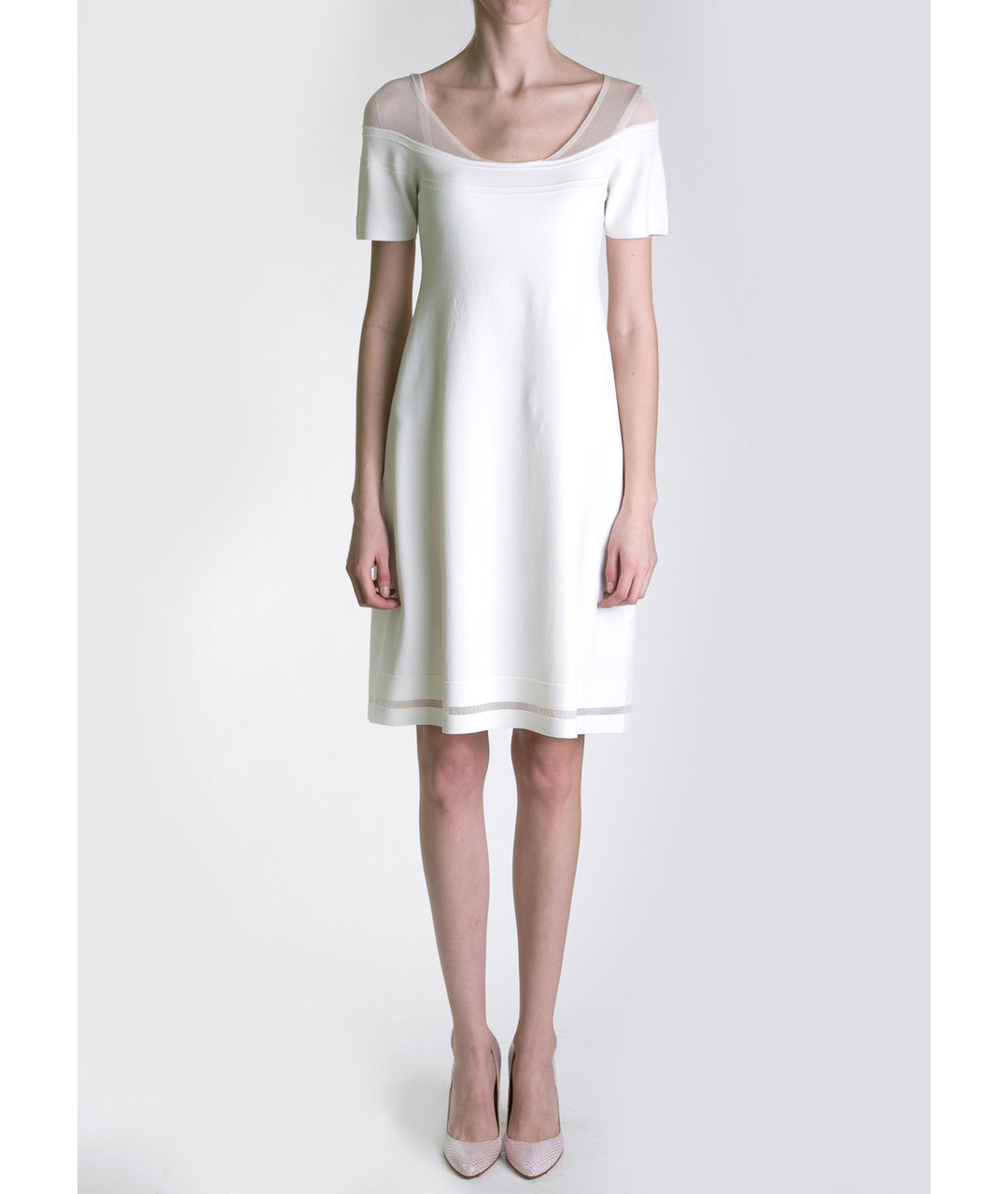 D.EXTERIOR Белое вискозное коктейльное платье, фото 3