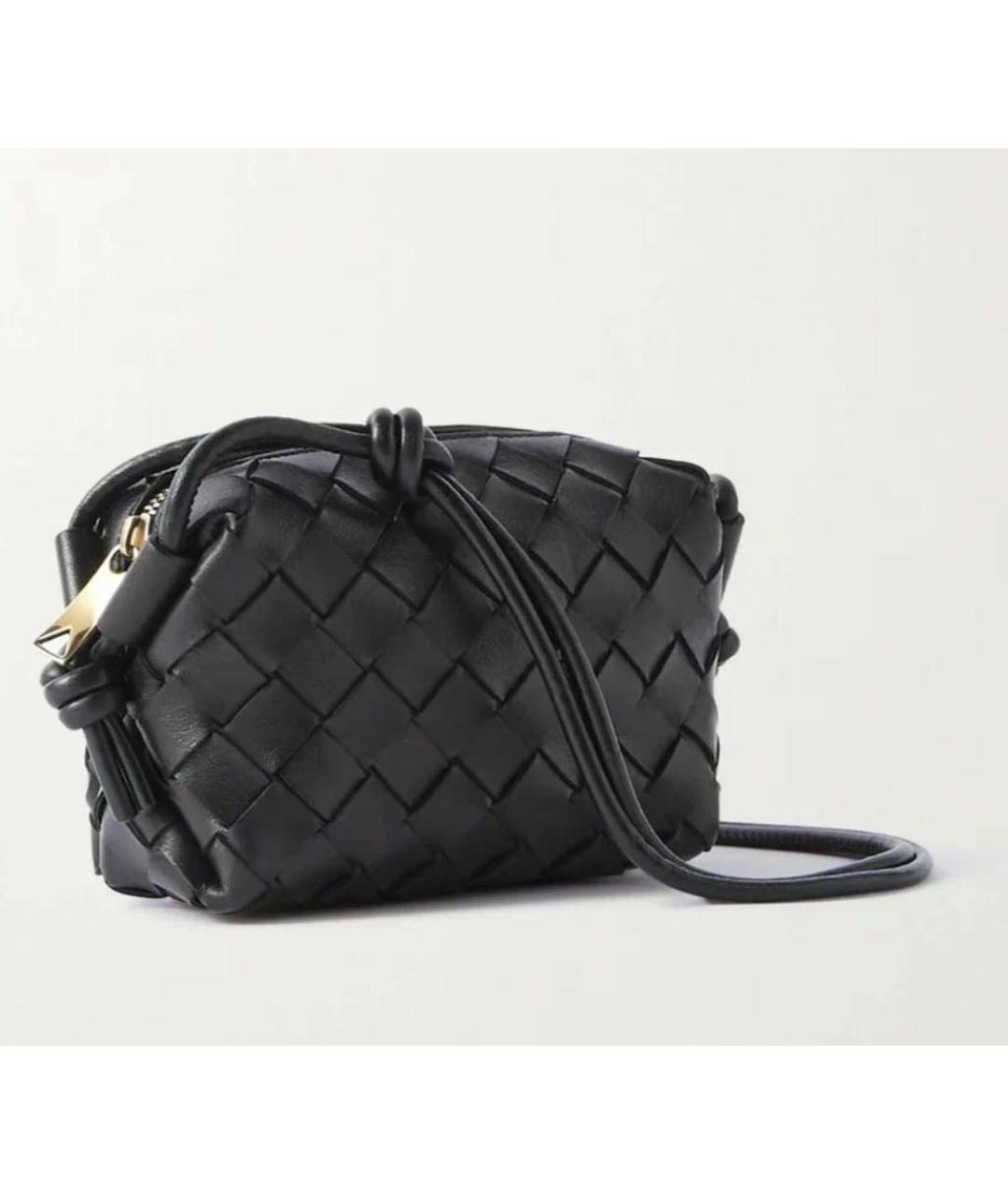BOTTEGA VENETA Черная кожаная сумка с короткими ручками, фото 3