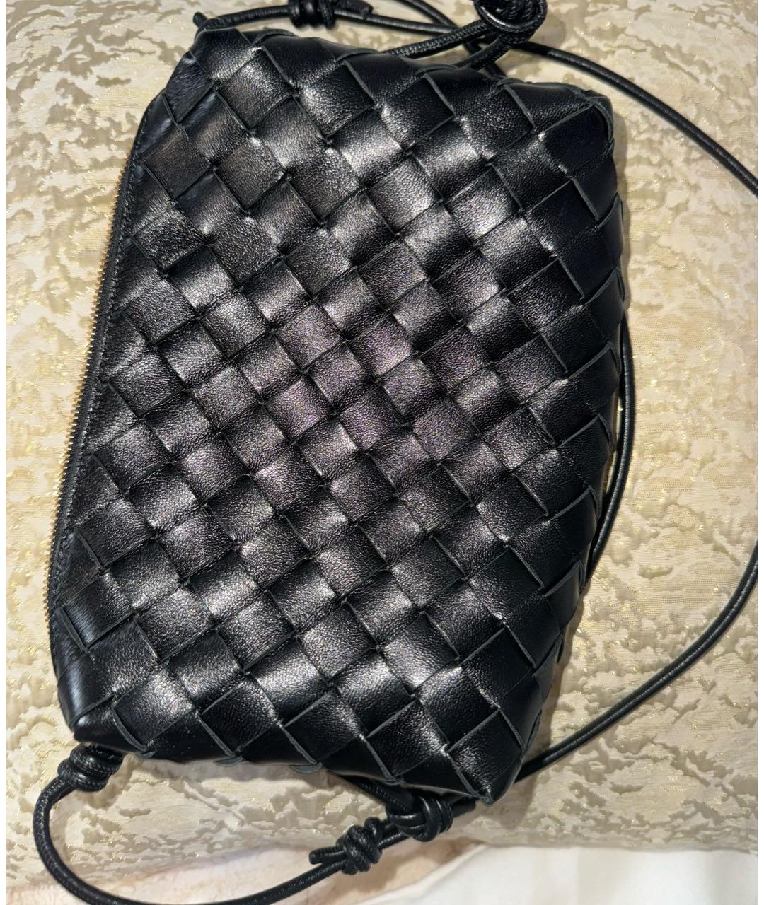 BOTTEGA VENETA Черная кожаная сумка с короткими ручками, фото 4