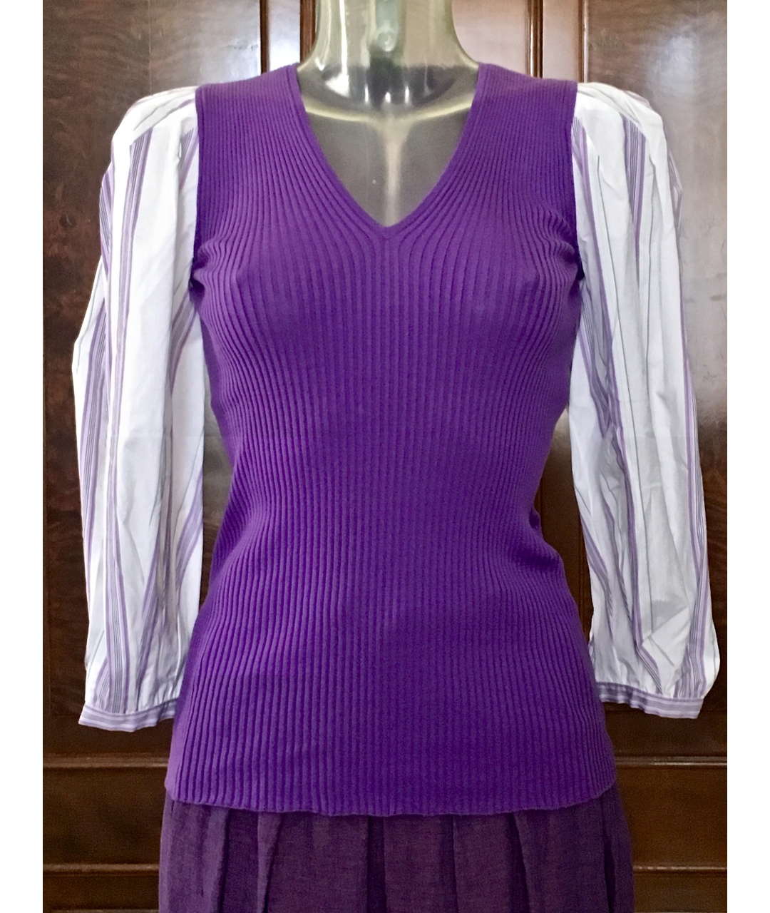 BILANCIONI Фиолетовая хлопковая блузы, фото 7